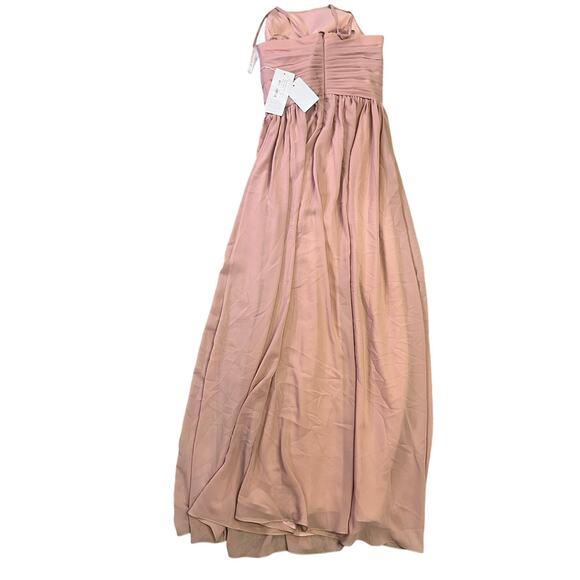 JJ’s House A-Line‎ Scoop Floor-Length Chiffon Bridesmaid Dress, Blush Pink Sz 8 - Picture 3 of 12